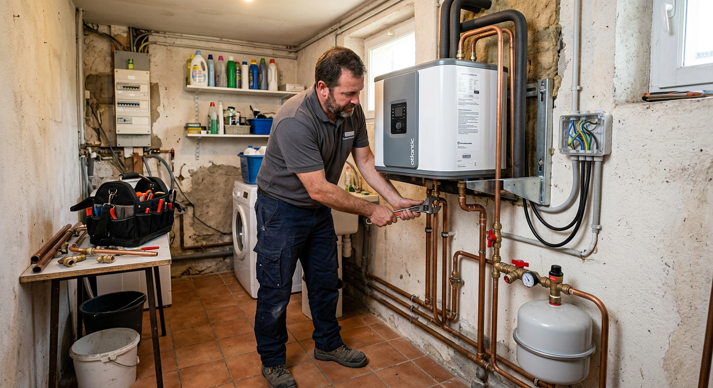 Pose de chauffe-eau thermodynamique par un plombier à Clichy