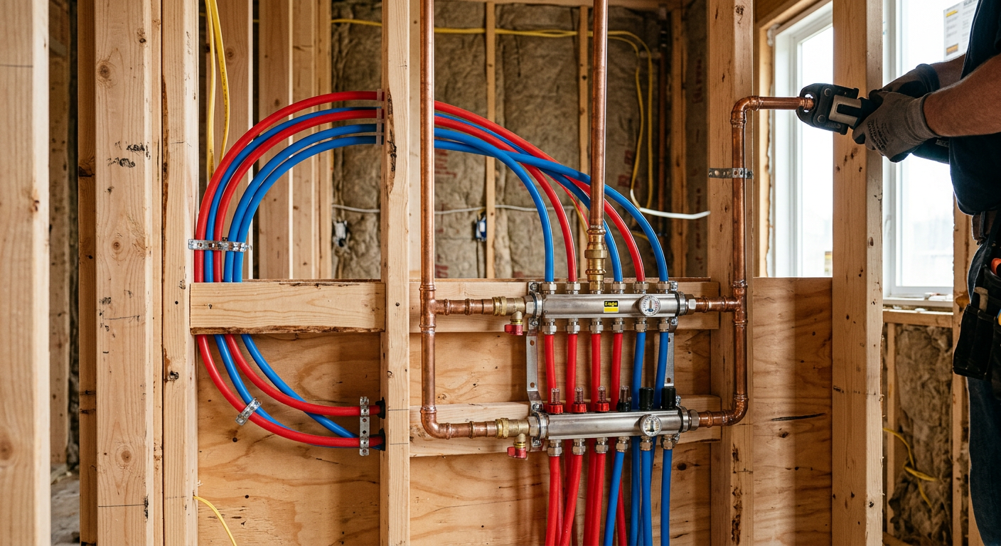 Création de réseau plomberie en cuivre et PER à Clichy 92